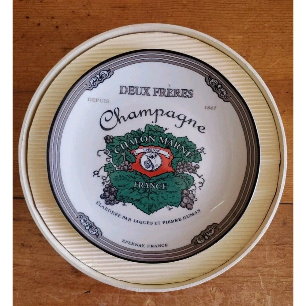 Vtg Rare Pottery Barn Champagne Plates Wine Bar Cocktail Set of 4 Assorted 6.5